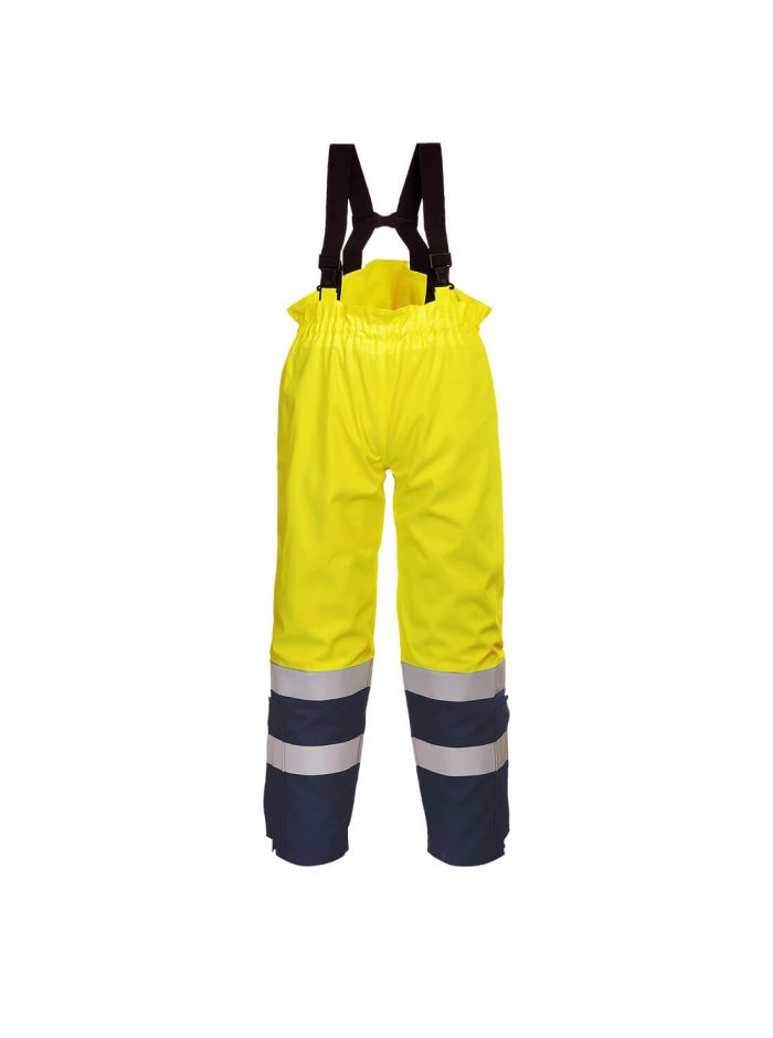 Bizflame Multi Arc Hi-Vis Trouser, L, R, Yellow/Navy